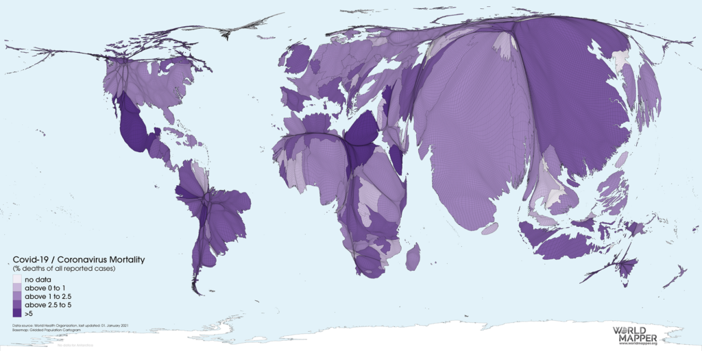 Coronavirus case mortality (% deaths per reported cases) as of 01.01.2021
