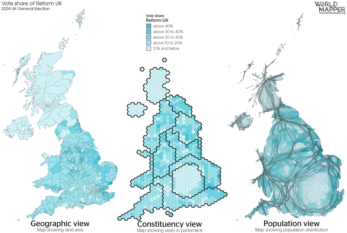UK General Election Results 2024: Reform UK vote share