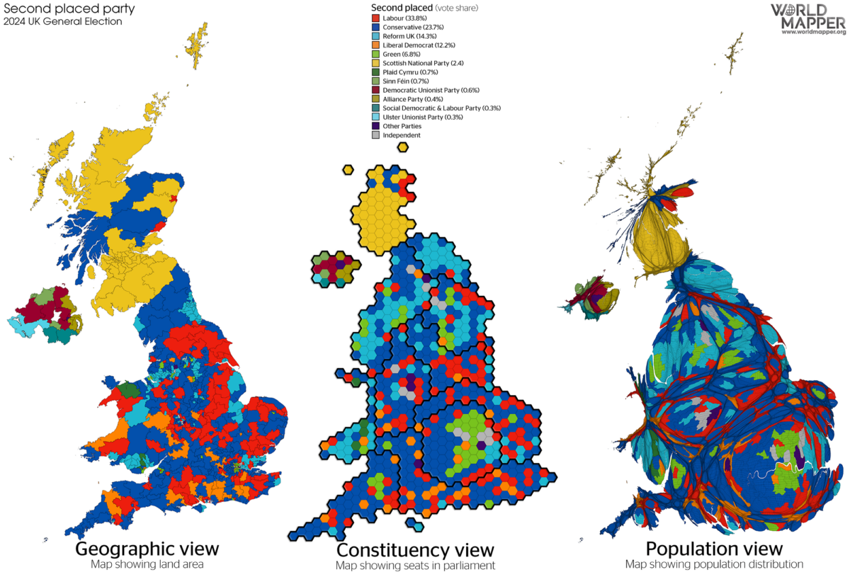 UK General Election Results 2024: Second placed party
