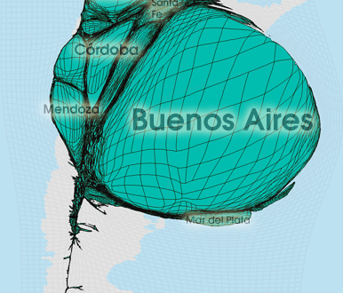 Gridded Population Cartogram Argentina