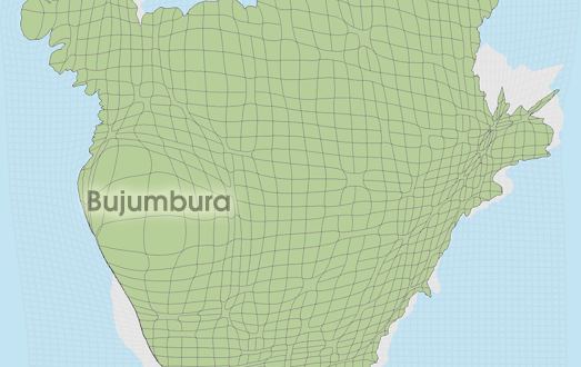Gridded Population Cartogram Burundi