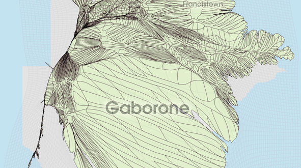 Gridded Population Cartogram Botswana