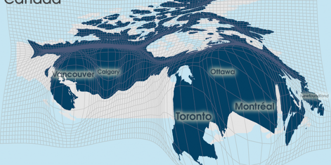 Gridded Population Cartogram Canada