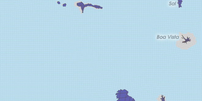 Gridded Population Cartogram Cape Verde