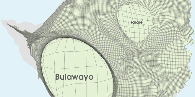 Zimbabwe Gridded Population Cartogram